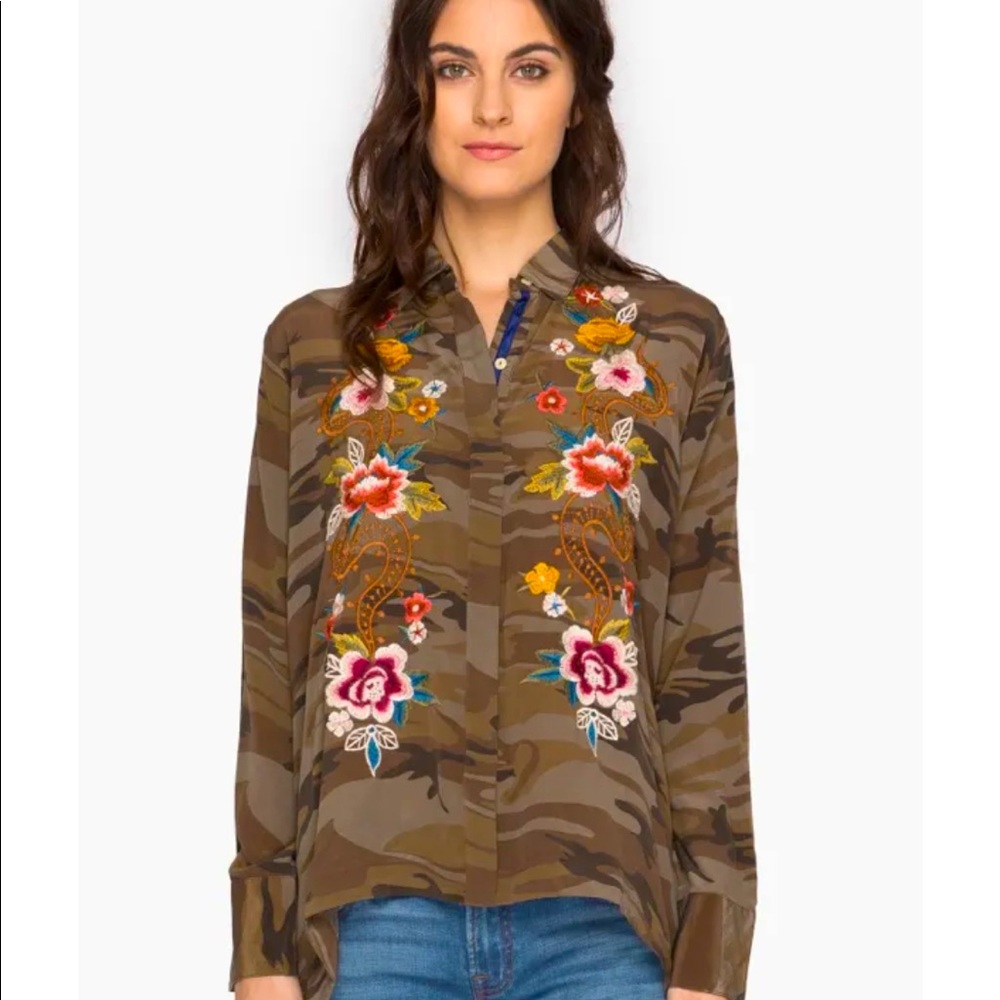 Johnny Was Esmeralda Handkerchief Bolero Shirt, size small